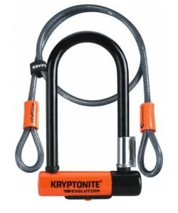 KRYPTONITE EVOLUTION MINI U-LOCK 3.25 X 7 IN & 4 FT KRYPTOFLEX CABLE W/ BKT (3C)